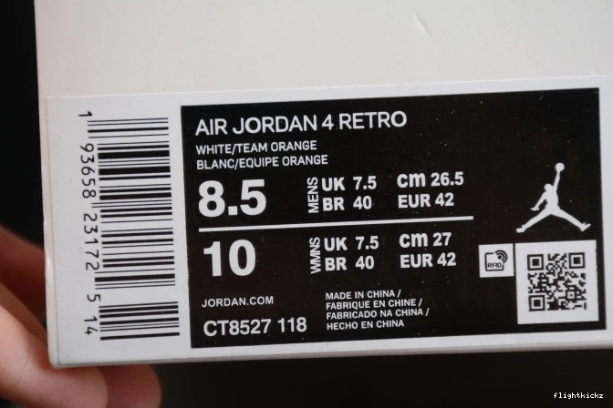 OrangeCT8527-118 Jordan Team 4 Air 0825